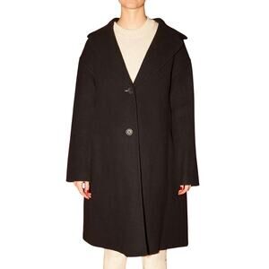 Mansur Gavriel Classic Black Opera Coat Size IT 40